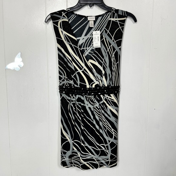 Lane Bryant Venezia Womens Black White Gray Abstract Top Plus Size 14/16 New - Picture 1 of 10